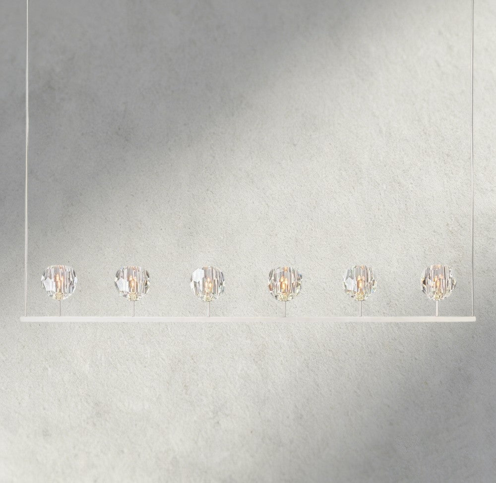 Boule De Cristal Clear Glass Linear Chandelier 48", 60" - Manohaus