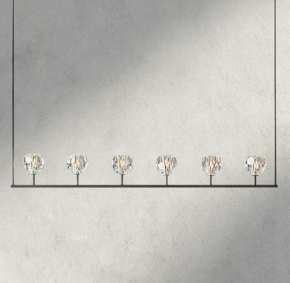Boule De Cristal Clear Glass Linear Chandelier 48", 60" - Manohaus