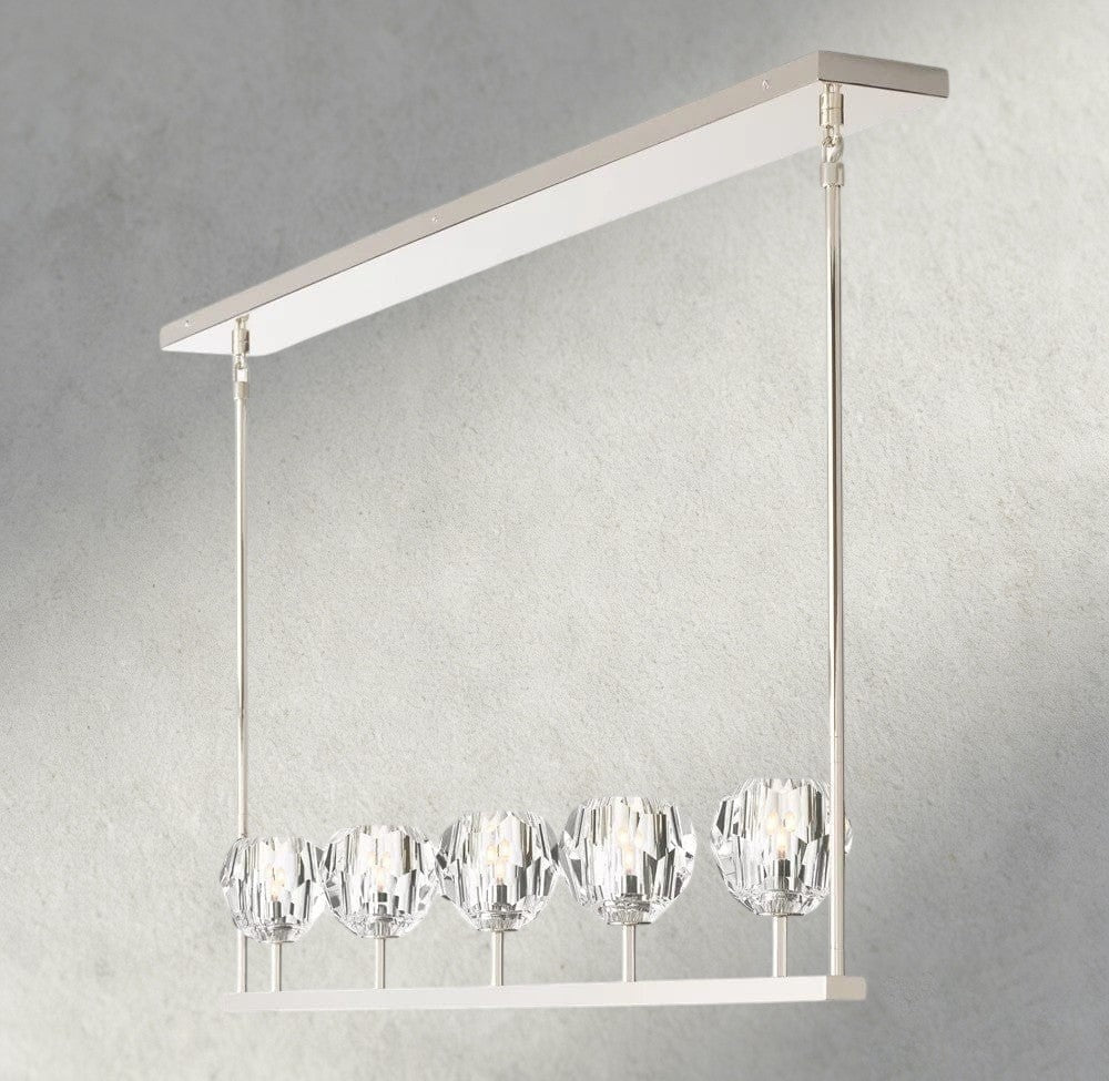 Boule De Cristal Clear Glass Linear Chandelier 48", 60" - Manohaus