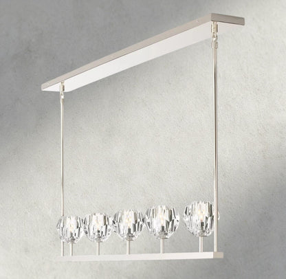 Boule De Cristal Clear Glass Linear Chandelier 48", 60" - Manohaus