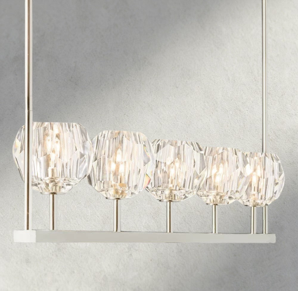 Boule De Cristal Clear Glass Linear Chandelier 48", 60" - Manohaus