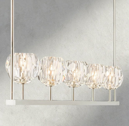 Boule De Cristal Clear Glass Linear Chandelier 48", 60" - Manohaus