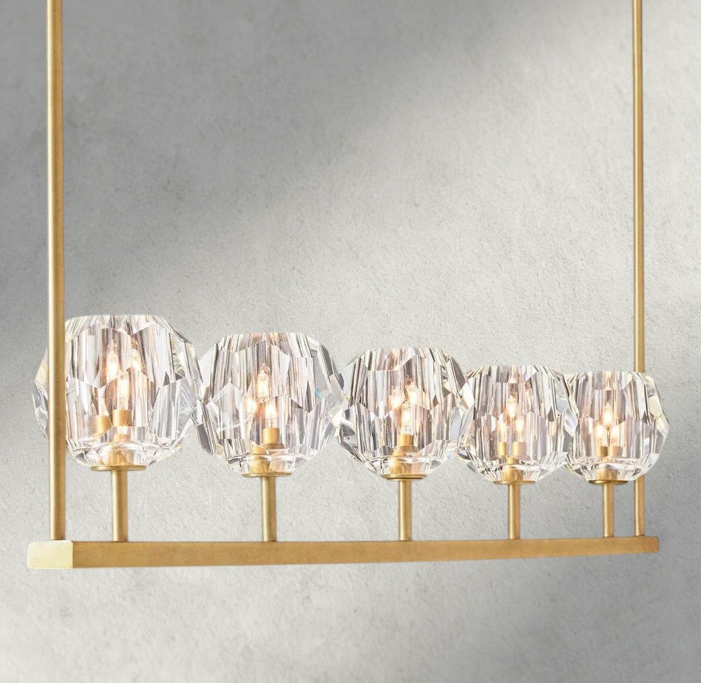 Boule De Cristal Clear Glass Linear Chandelier 48", 60" - Manohaus