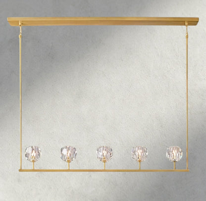 Boule De Cristal Clear Glass Linear Chandelier 48", 60" - Manohaus