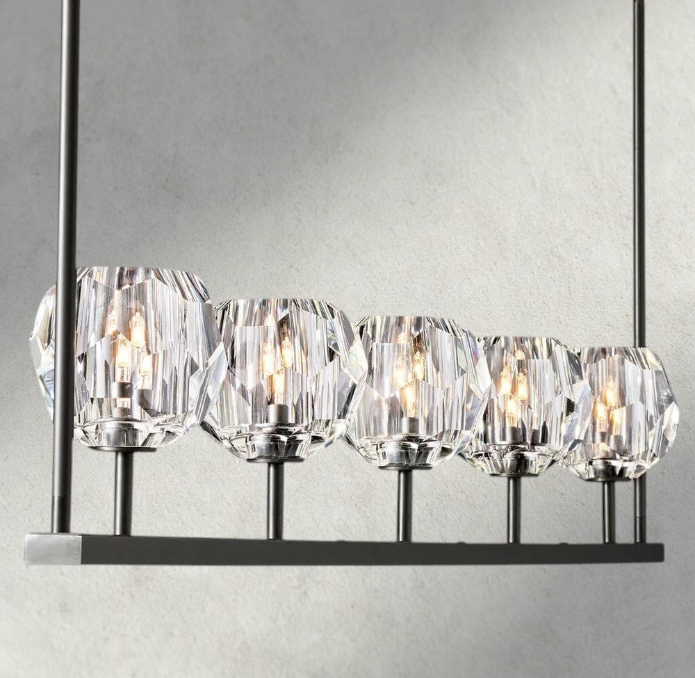 Boule De Cristal Clear Glass Linear Chandelier 48", 60" - Manohaus