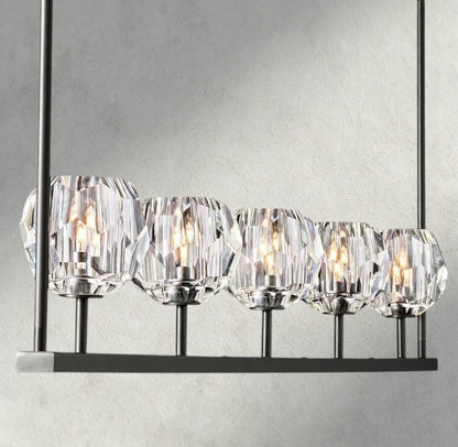 Boule De Cristal Clear Glass Linear Chandelier 48", 60" - Manohaus