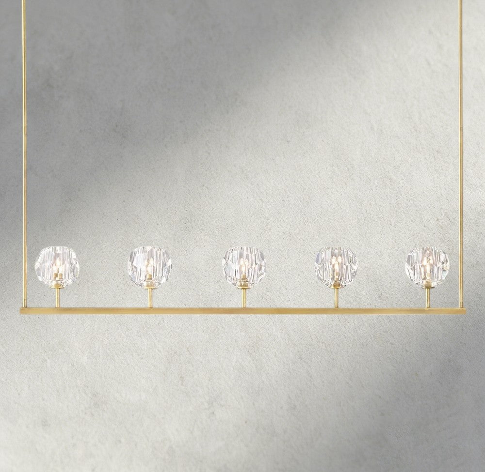 Boule De Cristal Clear Glass Linear Chandelier 48", 60" - Manohaus