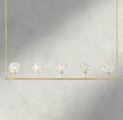 Boule De Cristal Clear Glass Linear Chandelier 48", 60" - Manohaus