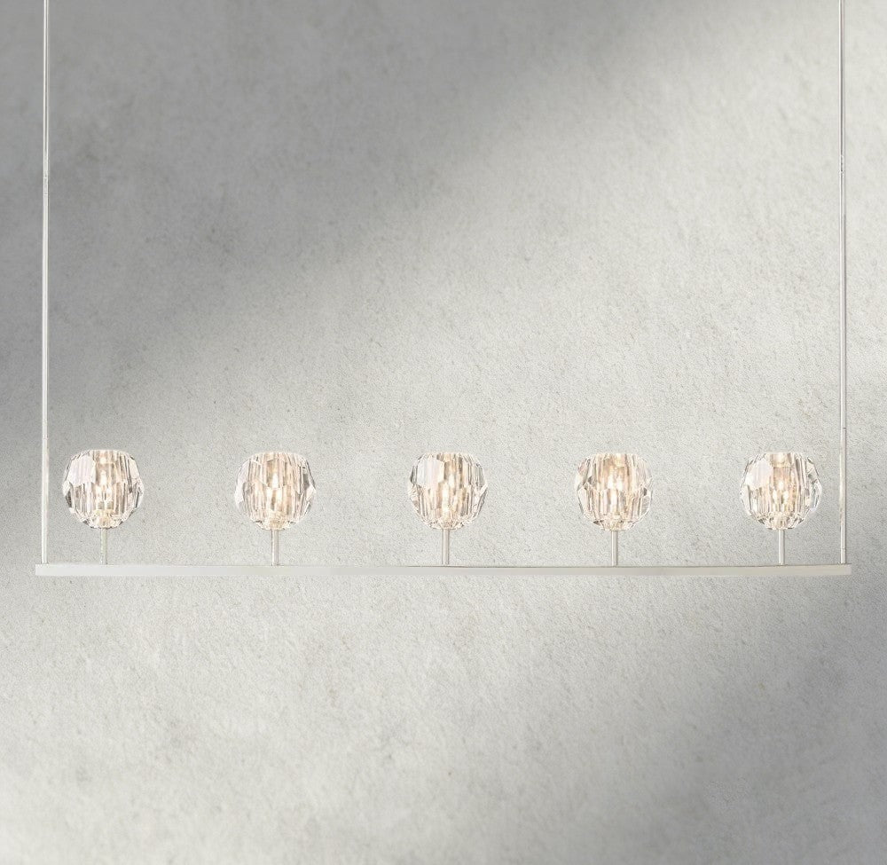 Boule De Cristal Clear Glass Linear Chandelier 48", 60" - Manohaus