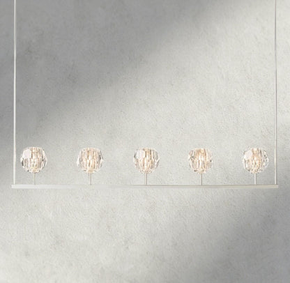 Boule De Cristal Clear Glass Linear Chandelier 48", 60" - Manohaus