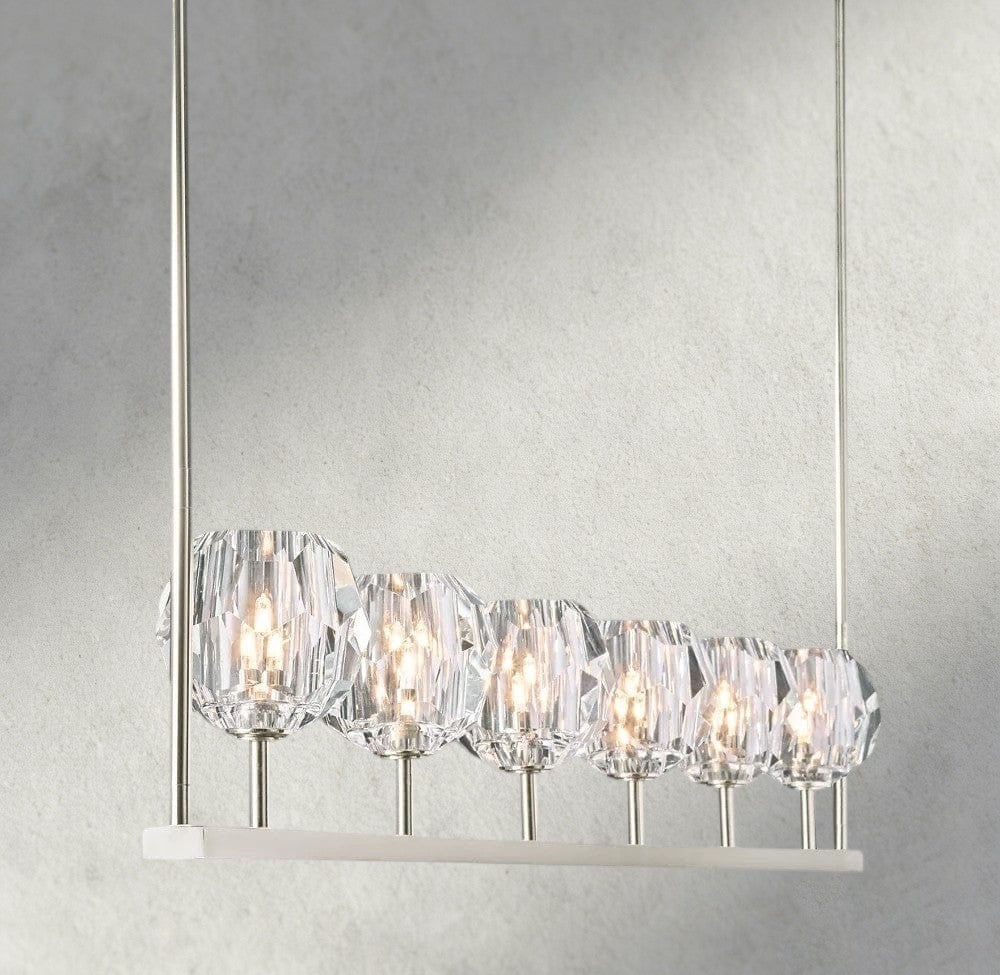Boule De Cristal Clear Glass Linear Chandelier 48", 60" - Manohaus