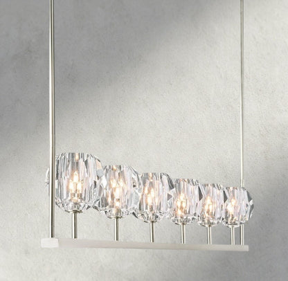 Boule De Cristal Clear Glass Linear Chandelier 48", 60" - Manohaus
