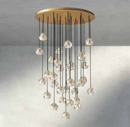 Boule De Cristal Clear/ Smoke Glass Round Cluster Chandelier 14", 19", 24", 30", 40" - Manohaus