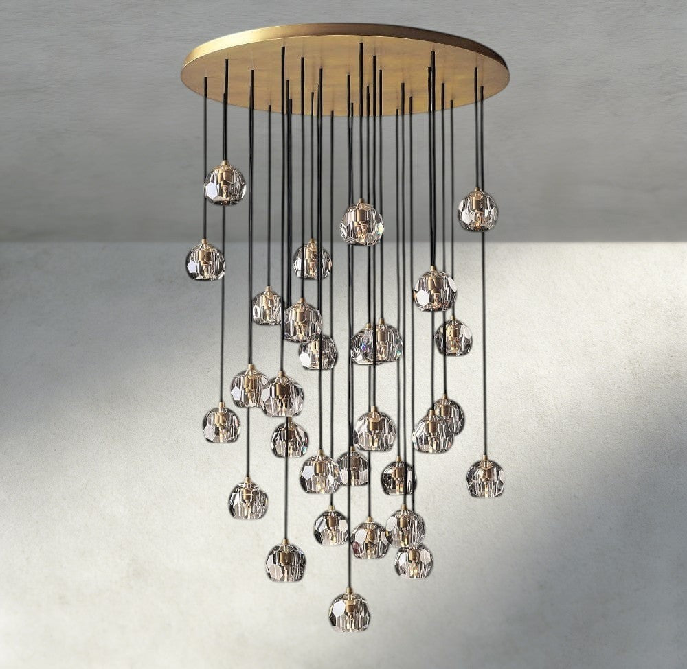 Boule De Cristal Clear/ Smoke Glass Round Cluster Chandelier 14", 19", 24", 30", 40" - Manohaus