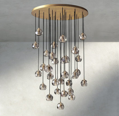 Boule De Cristal Clear/ Smoke Glass Round Cluster Chandelier 14", 19", 24", 30", 40" - Manohaus