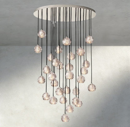 Boule De Cristal Clear/ Smoke Glass Round Cluster Chandelier 14", 19", 24", 30", 40" - Manohaus