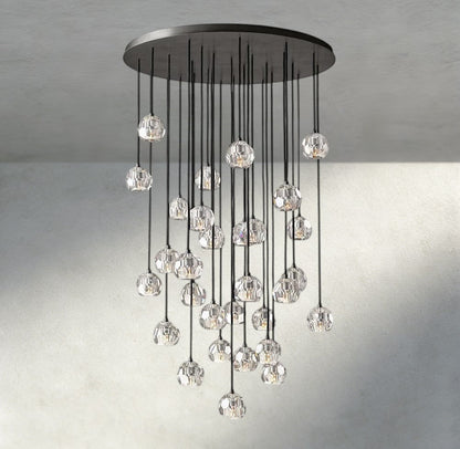 Boule De Cristal Clear/ Smoke Glass Round Cluster Chandelier 14", 19", 24", 30", 40" - Manohaus