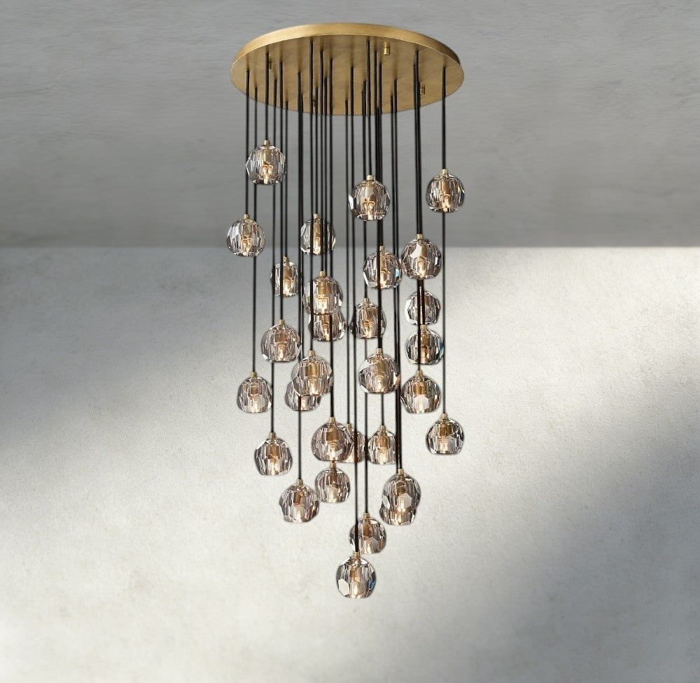 Boule De Cristal Clear/ Smoke Glass Round Cluster Chandelier 14", 19", 24", 30", 40" - Manohaus