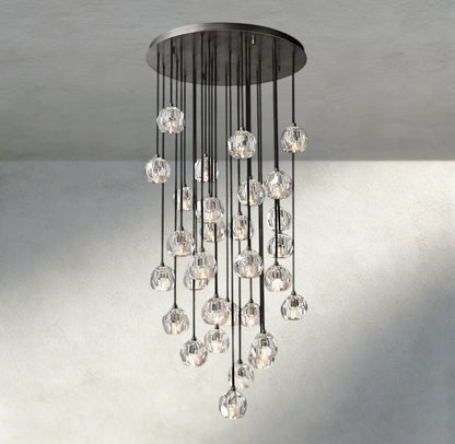 Boule De Cristal Clear/ Smoke Glass Round Cluster Chandelier 14", 19", 24", 30", 40" - Manohaus