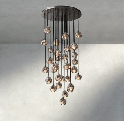 Boule De Cristal Clear/ Smoke Glass Round Cluster Chandelier 14", 19", 24", 30", 40" - Manohaus