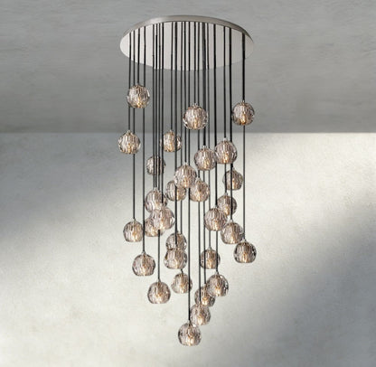 Boule De Cristal Clear/ Smoke Glass Round Cluster Chandelier 14", 19", 24", 30", 40" - Manohaus