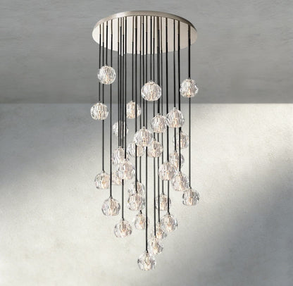 Boule De Cristal Clear/ Smoke Glass Round Cluster Chandelier 14", 19", 24", 30", 40" - Manohaus