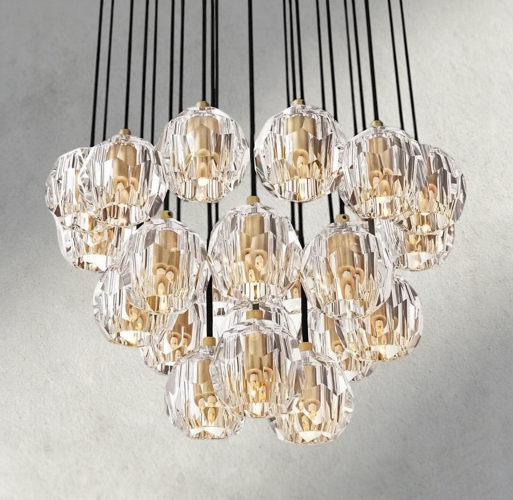 Boule De Cristal Clear/ Smoke Glass Round Cluster Chandelier 14", 19", 24", 30", 40" - Manohaus