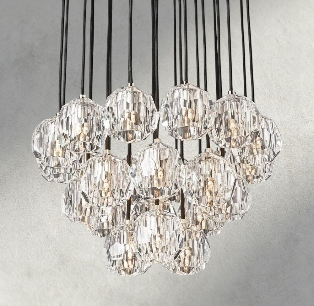 Boule De Cristal Clear/ Smoke Glass Round Cluster Chandelier 14", 19", 24", 30", 40" - Manohaus