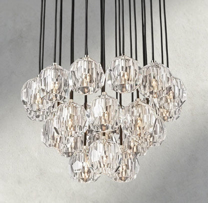 Boule De Cristal Clear/ Smoke Glass Round Cluster Chandelier 14", 19", 24", 30", 40" - Manohaus