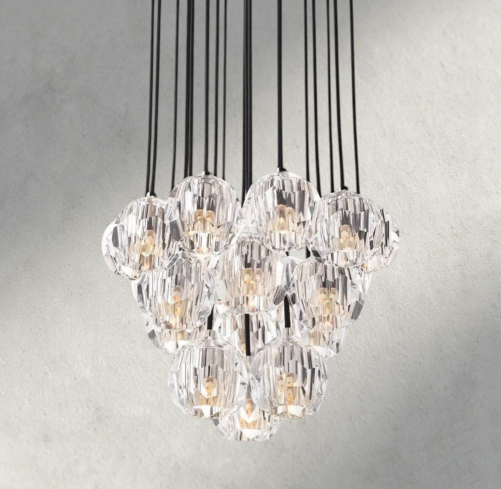 Boule De Cristal Clear/ Smoke Glass Round Cluster Chandelier 14", 19", 24", 30", 40" - Manohaus