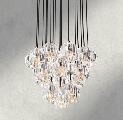Boule De Cristal Clear/ Smoke Glass Round Cluster Chandelier 14", 19", 24", 30", 40" - Manohaus