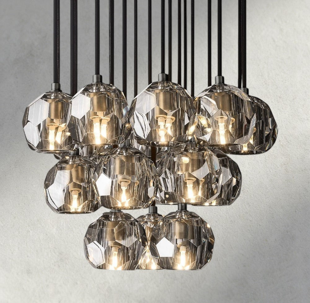 Boule De Cristal Clear/ Smoke Glass Round Cluster Chandelier 14", 19", 24", 30", 40" - Manohaus