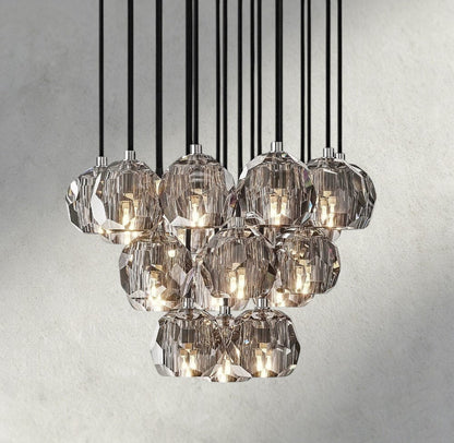 Boule De Cristal Clear/ Smoke Glass Round Cluster Chandelier 14", 19", 24", 30", 40" - Manohaus