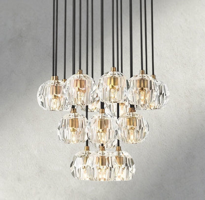 Boule De Cristal Clear/ Smoke Glass Round Cluster Chandelier 14", 19", 24", 30", 40" - Manohaus
