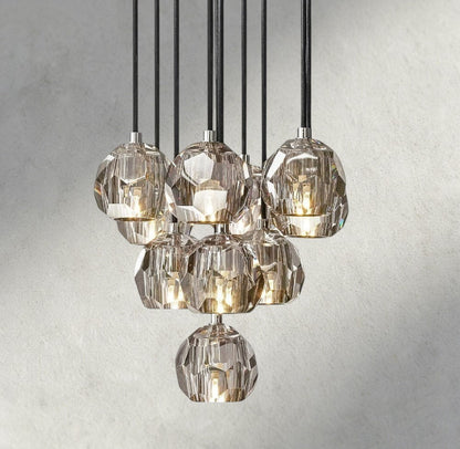Boule De Cristal Clear/ Smoke Glass Round Cluster Chandelier 14", 19", 24", 30", 40" - Manohaus