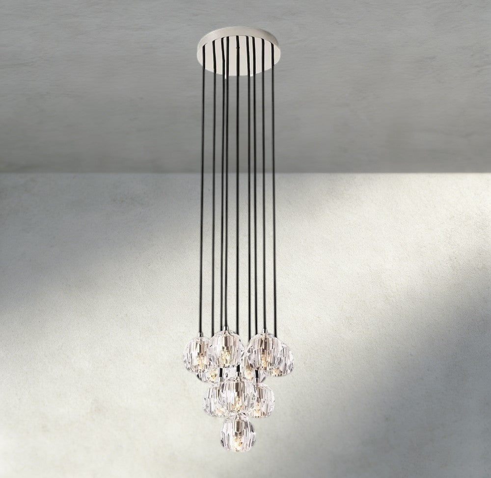 Boule De Cristal Clear/ Smoke Glass Round Cluster Chandelier 14", 19", 24", 30", 40" - Manohaus