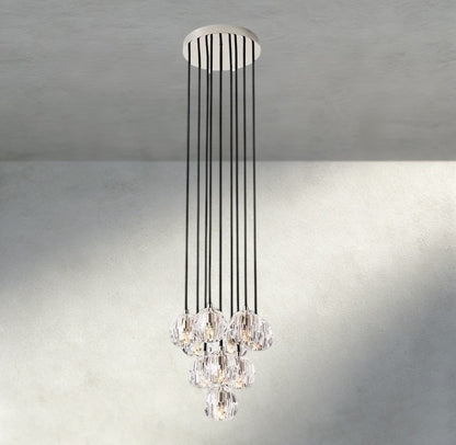Boule De Cristal Clear/ Smoke Glass Round Cluster Chandelier 14", 19", 24", 30", 40" - Manohaus