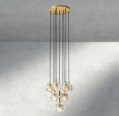 Boule De Cristal Clear/ Smoke Glass Round Cluster Chandelier 14", 19", 24", 30", 40" - Manohaus