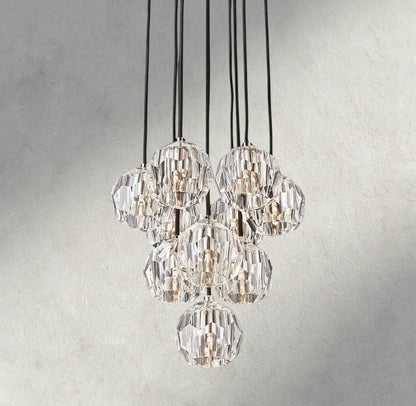 Boule De Cristal Clear/ Smoke Glass Round Cluster Chandelier 14", 19", 24", 30", 40" - Manohaus
