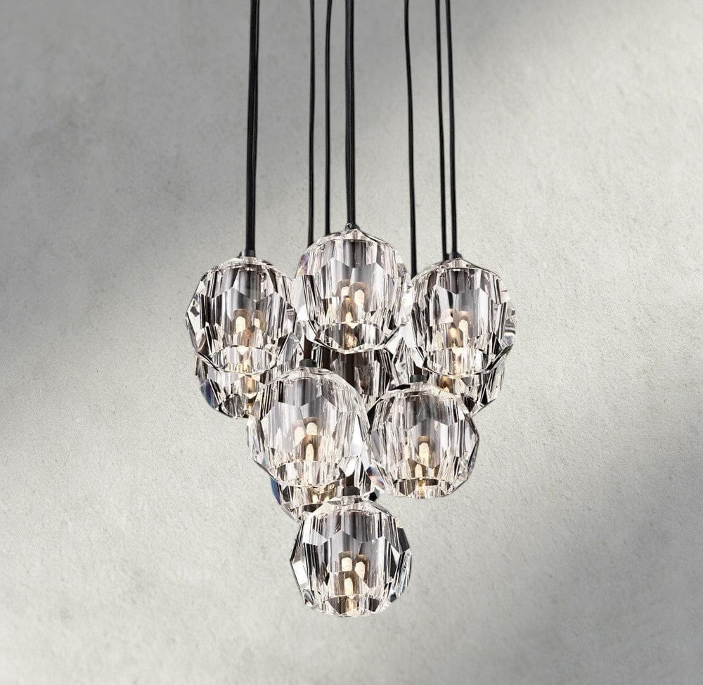 Boule De Cristal Clear/ Smoke Glass Round Cluster Chandelier 14", 19", 24", 30", 40" - Manohaus