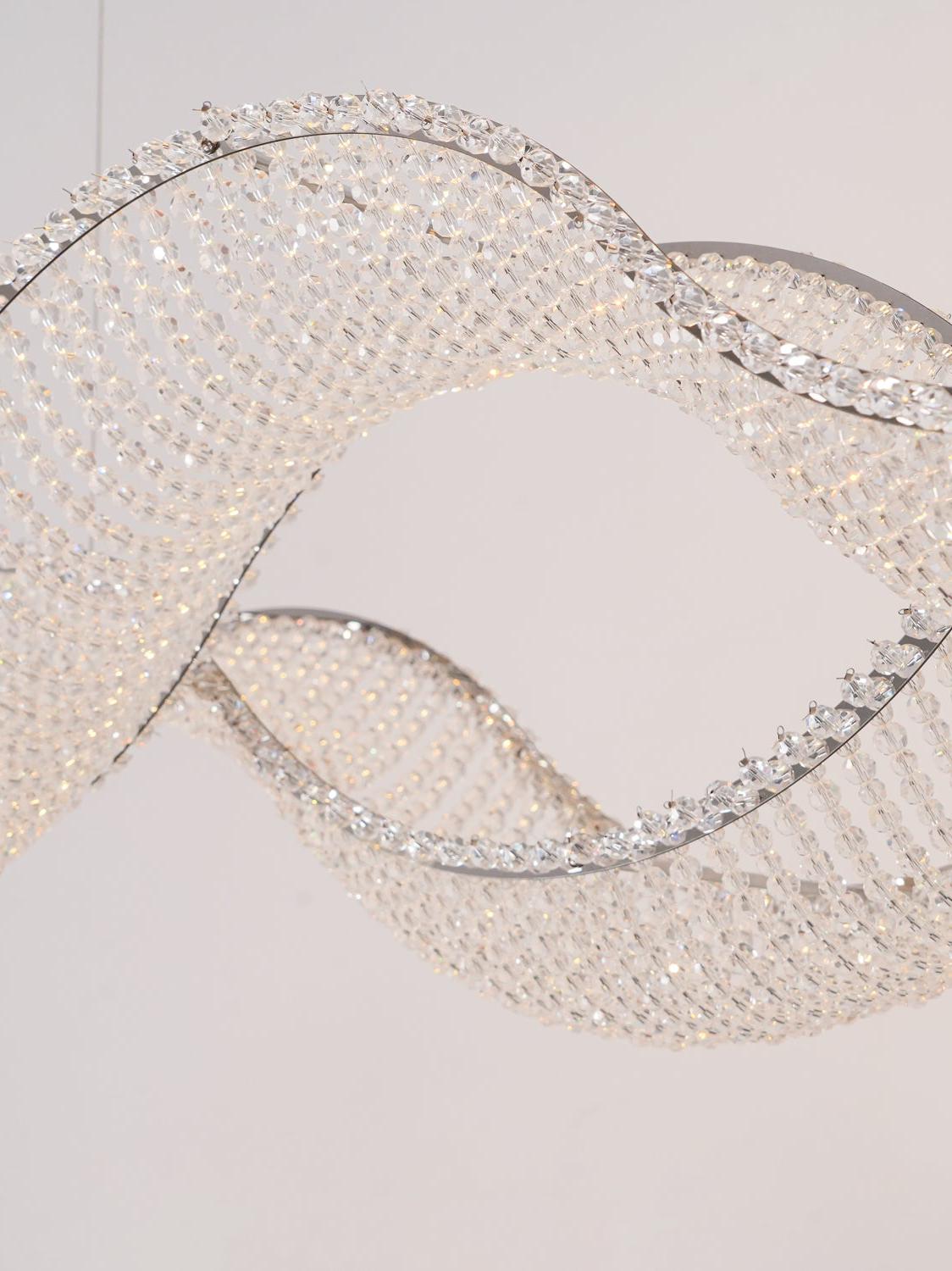 Modern Wavy Crystal Chandelier for Dining Room / kitchen Island