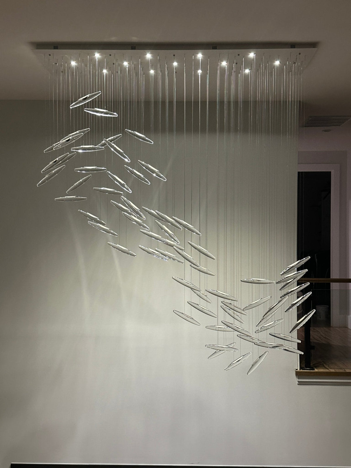 Moonlight Whispers Crystal Spiral Chandelier