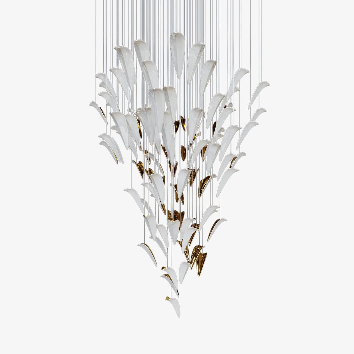 Galaxy White Feather Art Deco Chandelier