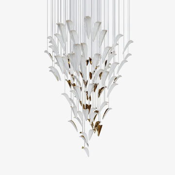 Galaxy White Feather Art Deco Chandelier