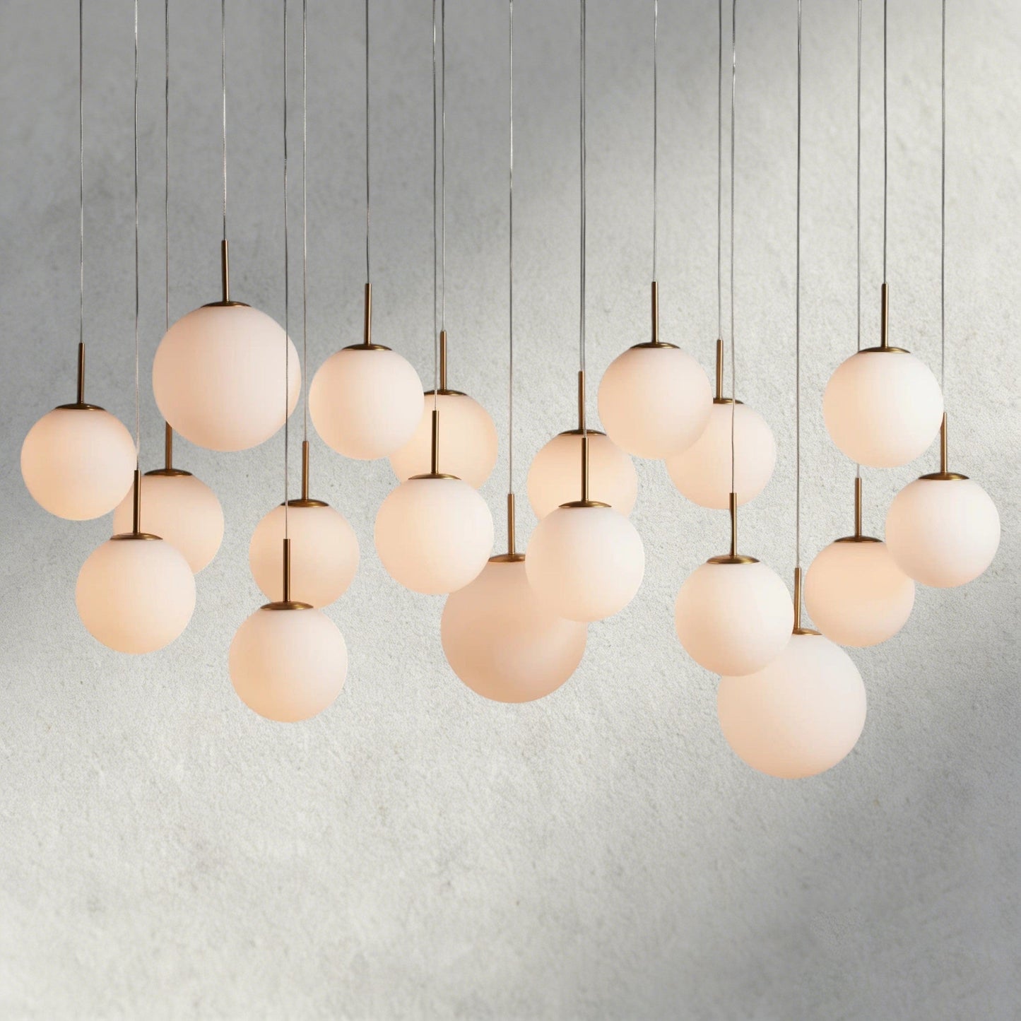 65" / Matte Opal Casen Linear Chandelier 55", 65"