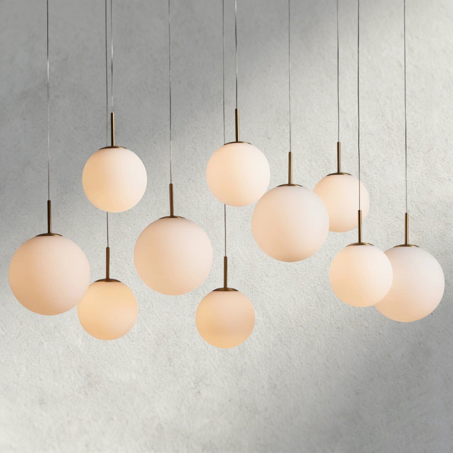 55" / Matte Opal Casen Linear Chandelier 55", 65"