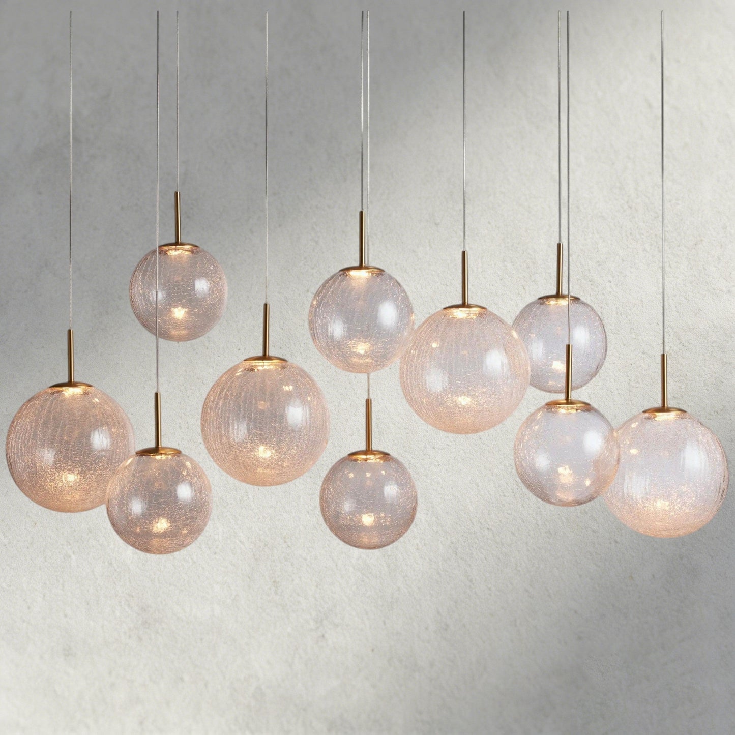 55" / Crackle Casen Linear Chandelier 55", 65"
