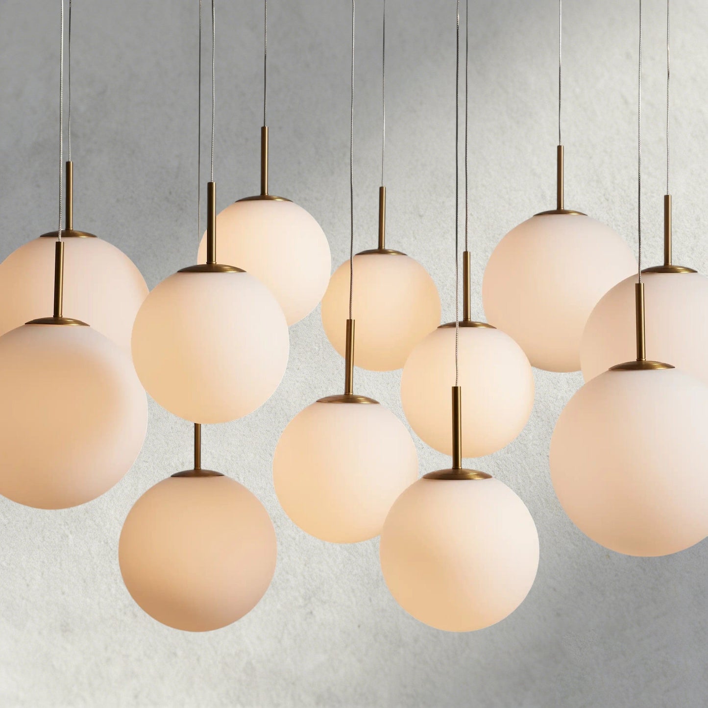 43" / MATTE OPAL Casen Round Chandelier 20", 28", 34", 43"