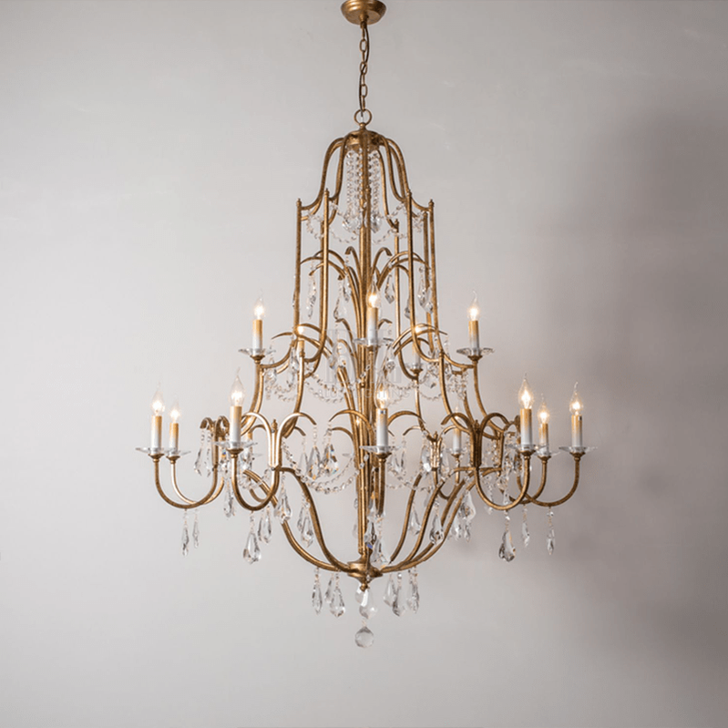 Caspian Vintage Candle Art Brass Chandelier For Living Room-chandeliers for dining room,chandeliers for stairways,chandeliers for foyer,chandeliers for bedrooms,chandeliers for kitchen,chandeliers for living room - Manohaus-47.2" - Manohaus