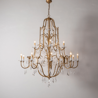 Caspian Vintage Candle Art Brass Chandelier For Living Room-chandeliers for dining room,chandeliers for stairways,chandeliers for foyer,chandeliers for bedrooms,chandeliers for kitchen,chandeliers for living room - Manohaus-47.2" - Manohaus